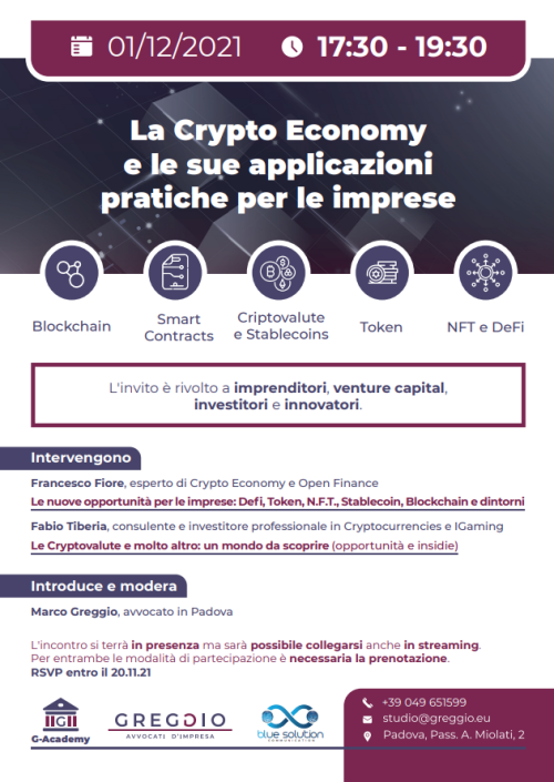 Locandina evento live 1 dicembre 2021